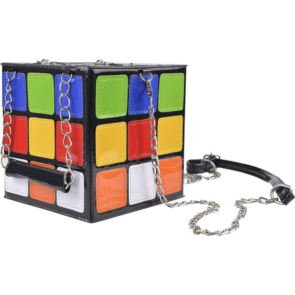 QZUnique Women's Cute Cube Shape Handbag Magic Shoulder Bag Clutch Bag - Picture 6 of 12